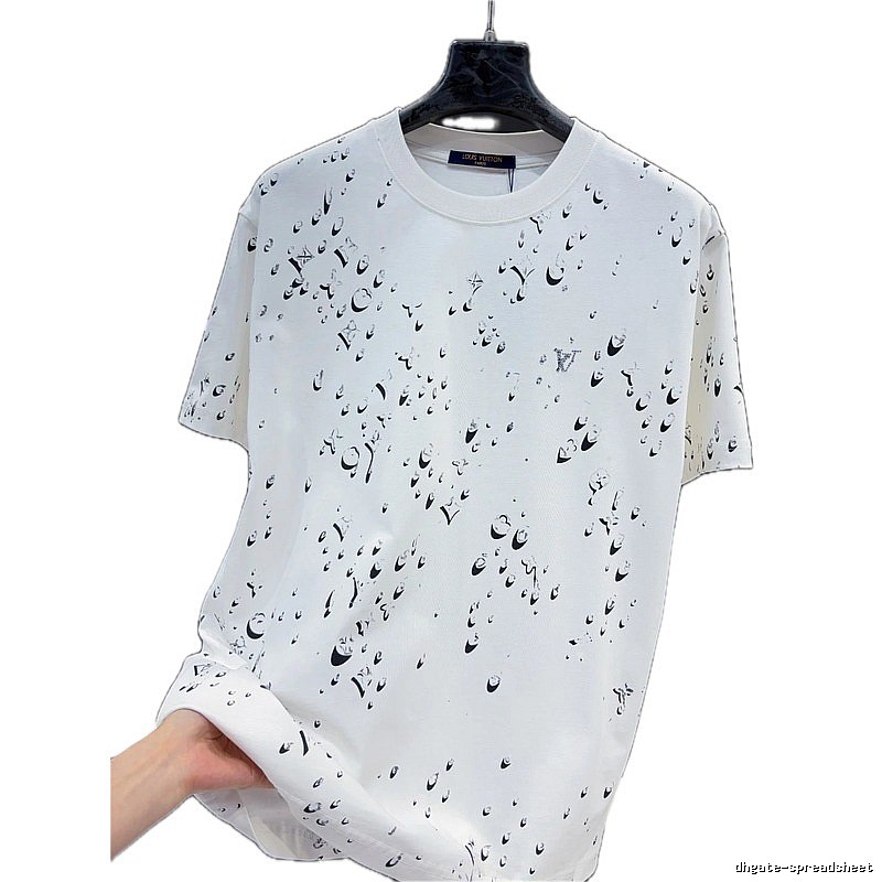 Louis Vuitton All-over Print Casual Style White Short-sleeve T-shirt