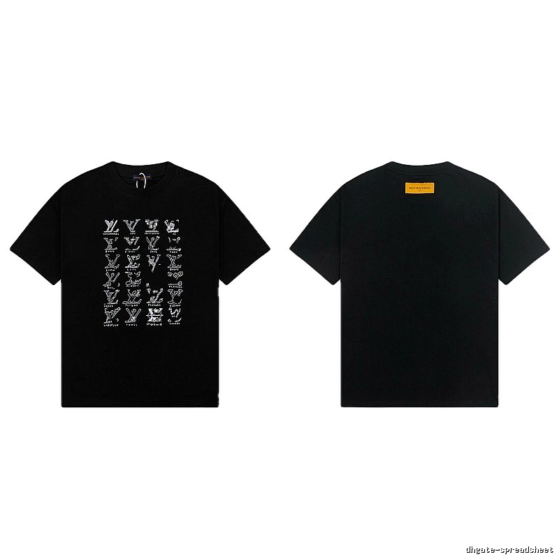 Louis Vuitton Graffiti Trend Style Black Short Sleeve T-Shirt