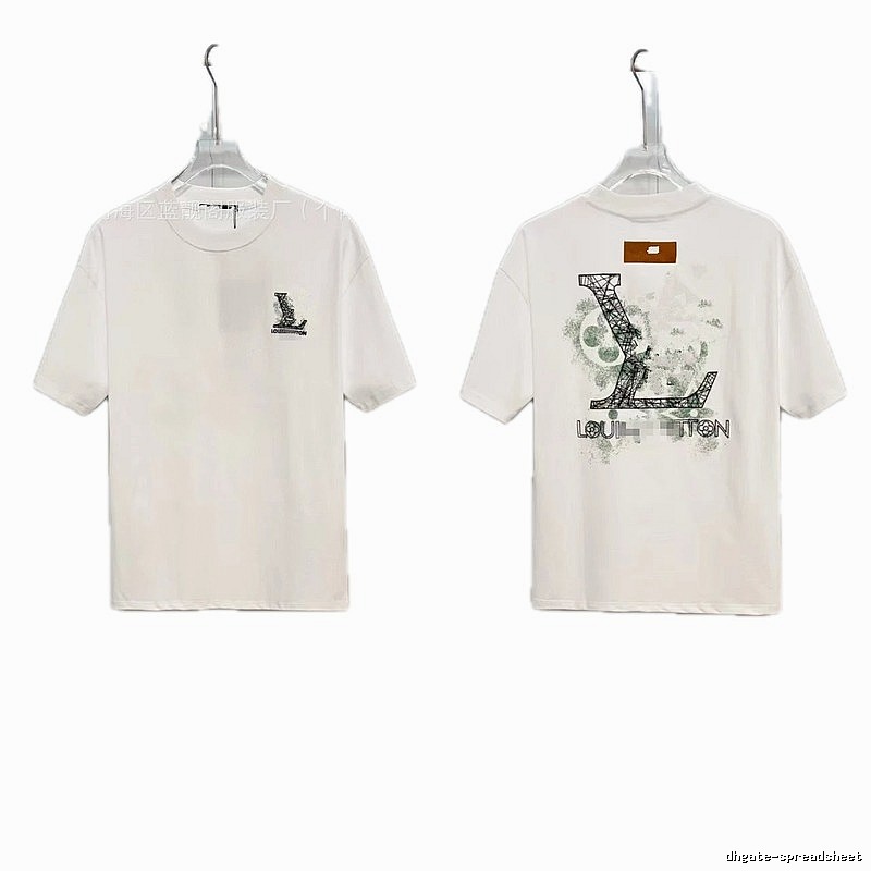Louis Vuitton Large Print Trendy Style White T-Shirt