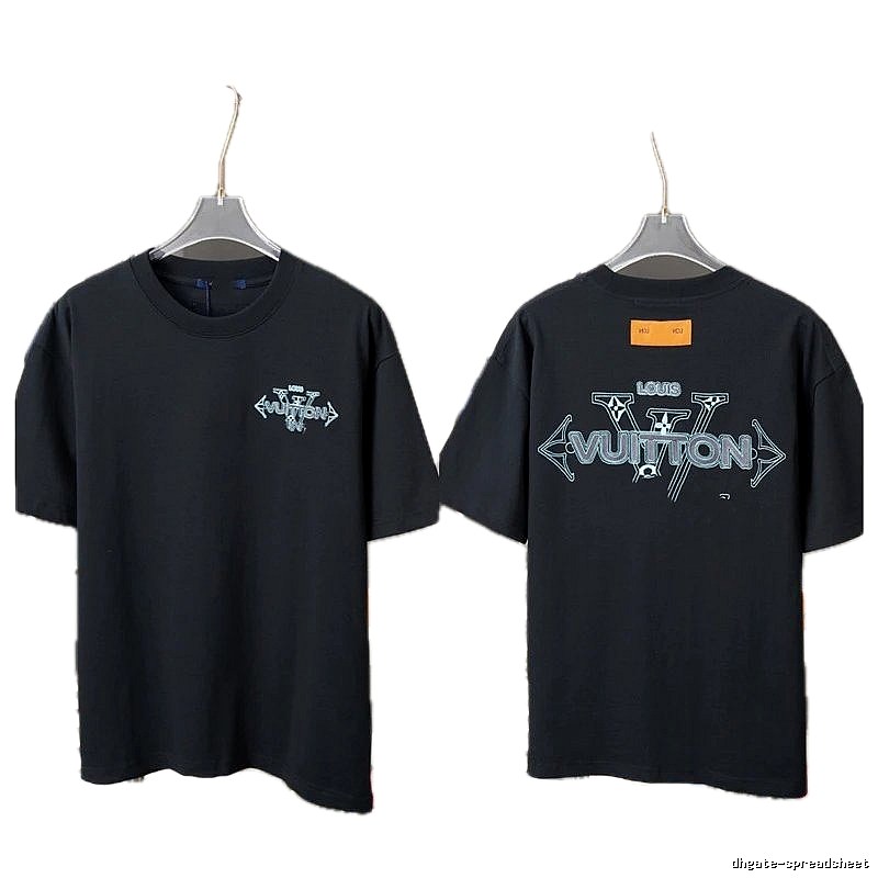 Louis Vuitton Letter Print Streetwear Style Black T-Shirt