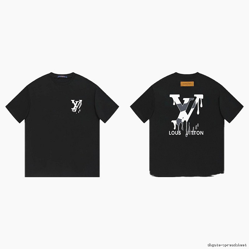 Louis Vuitton Melted Logo Street Style Black Short-sleeve T-shirt