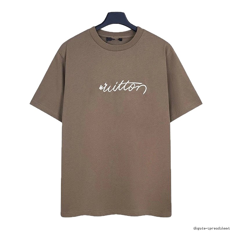 Louis Vuitton Signature Minimalist Khaki Short-sleeve T-Shirt