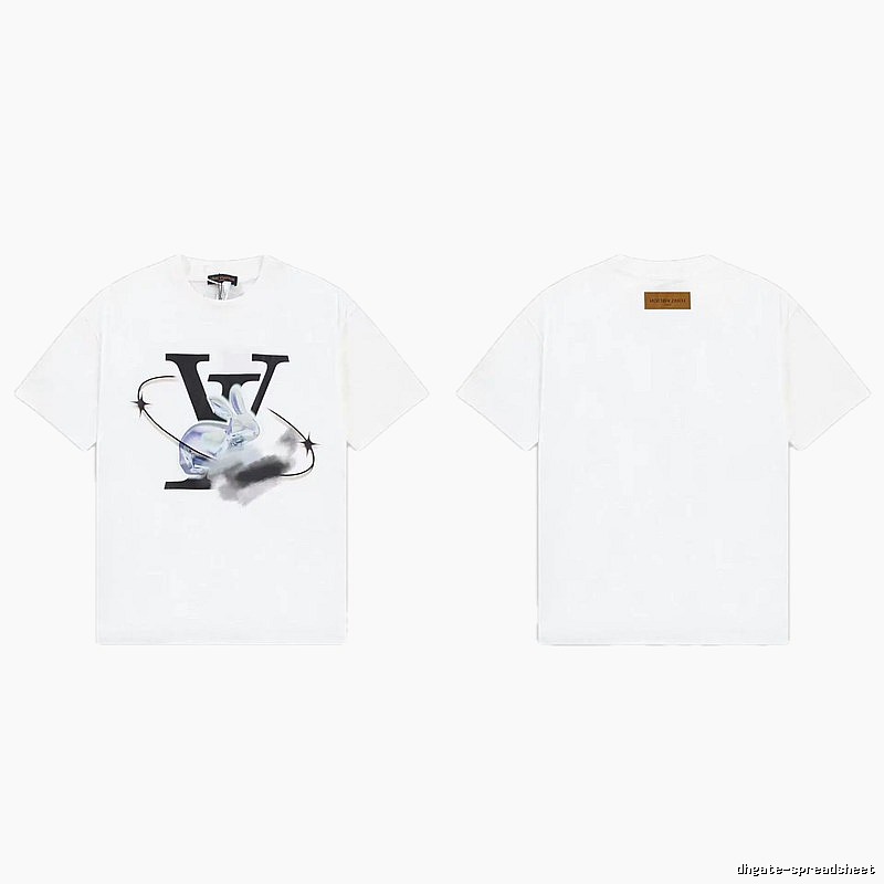Louis Vuitton Trendy White T-Shirt with Rabbit Print