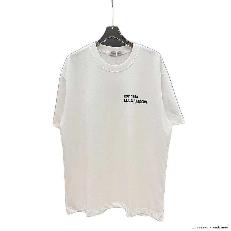 lululemon minimalist style printed white short-sleeve T-shirt