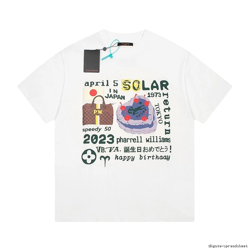 LV Solar Series Retro Style White T-shirt