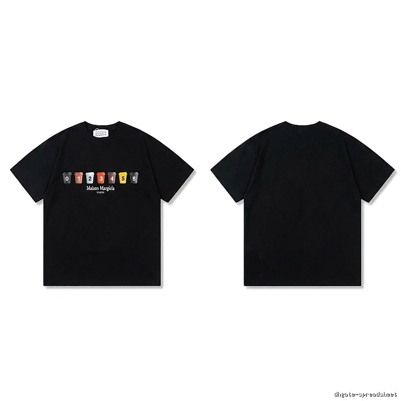 Maison Margiela digital print style black T-shirt