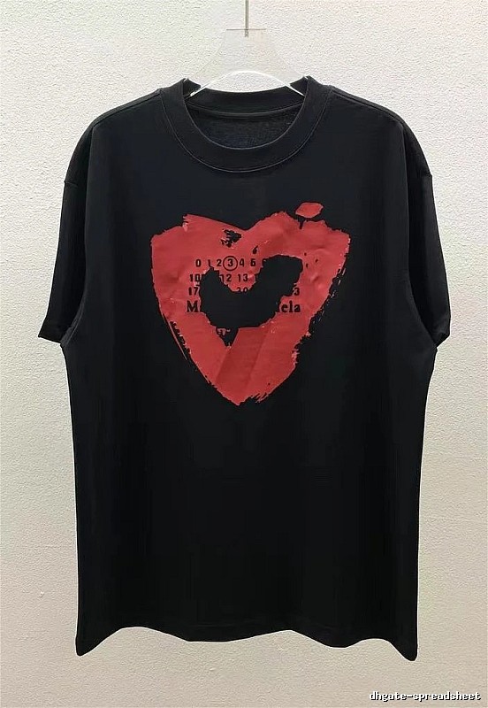 Maison Margiela Heart Print Cool Black T-Shirt