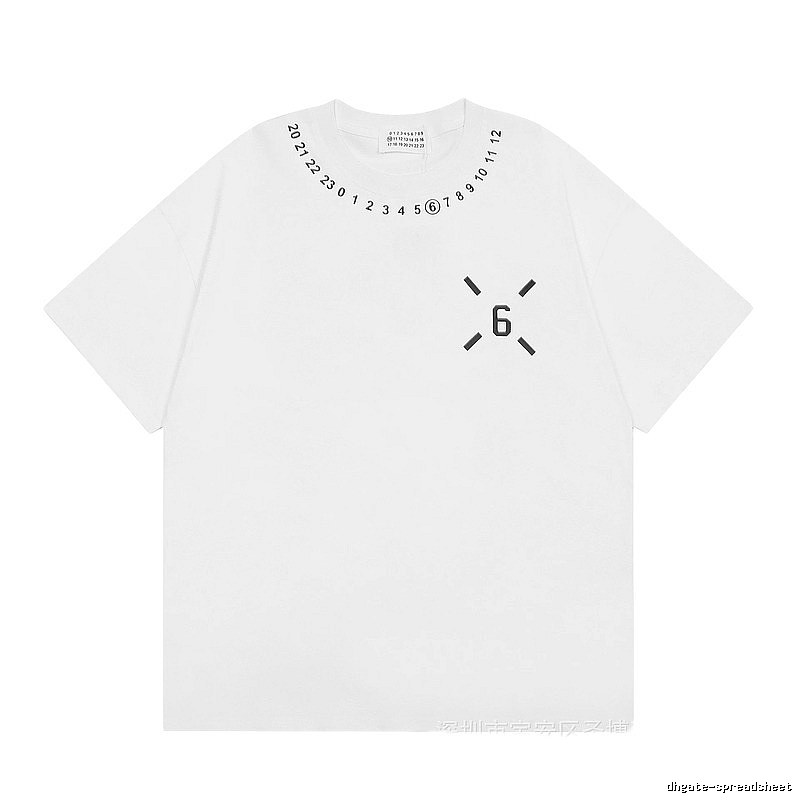 Maison Margiela MM6 streetwear brand casual white short-sleeve T-shirt