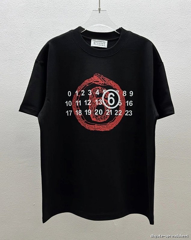 Maison Margiela Number Collection Streetwear-style Black T-Shirt