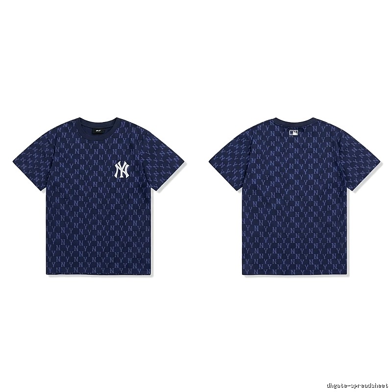 MLB full - print style navy blue T - shirt