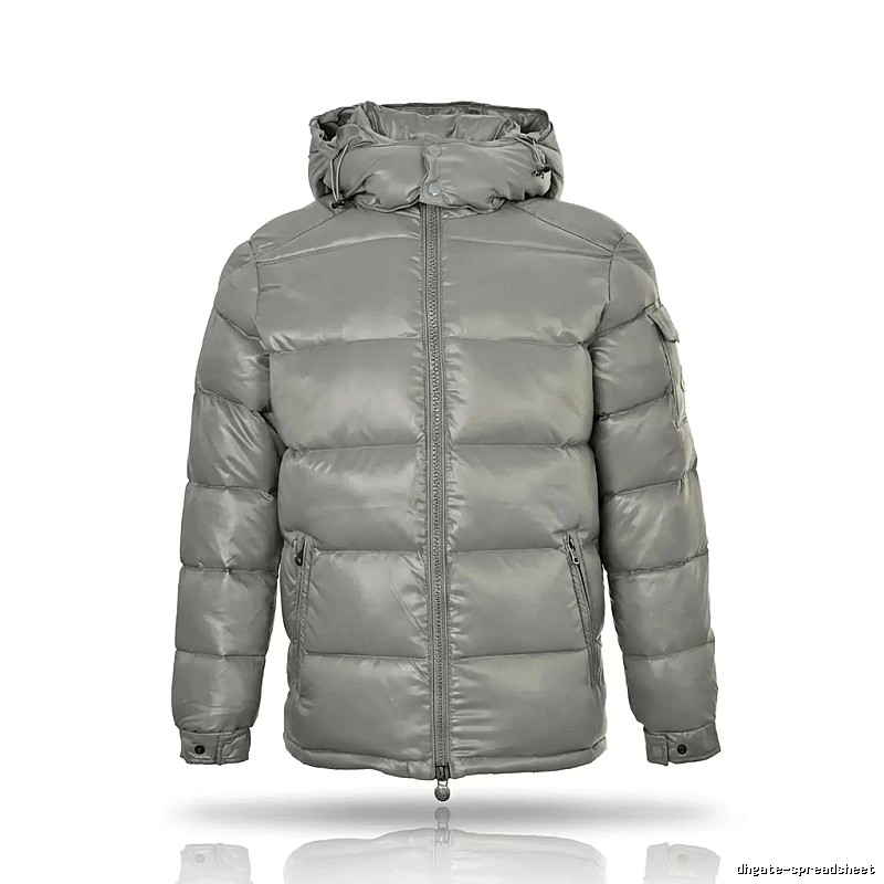 Moncler hooded fashionable grey down jacket