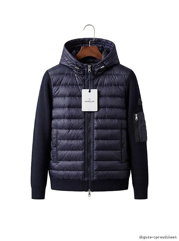 Moncler hooded fashionable purple down jacket