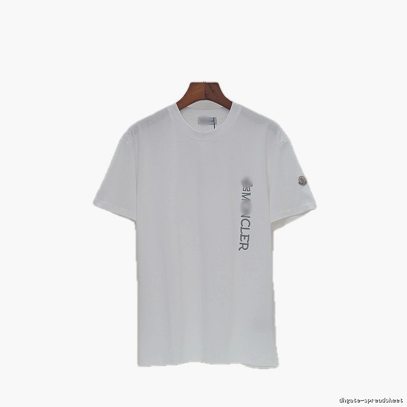 Moncler Letter Print Casual Style White T-Shirt