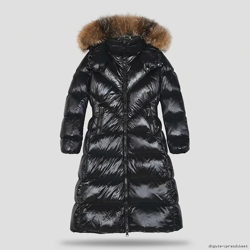 Moncler long stylish black down jacket
