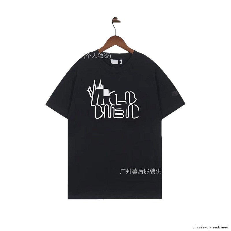Moncler Neon Print Trendy & Cool Black T-Shirt