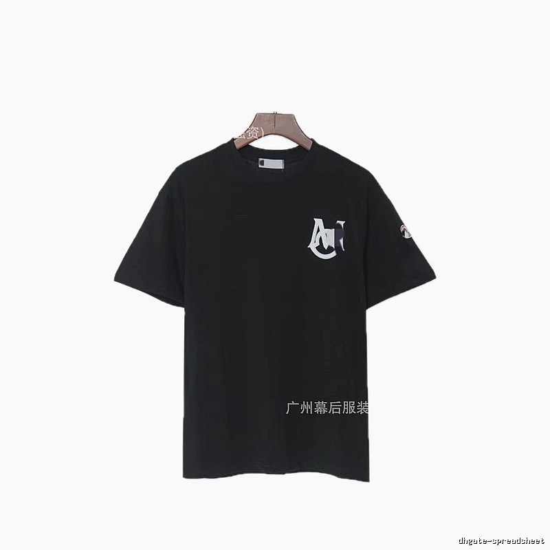 Moncler Printed Casual Style Black T-Shirt