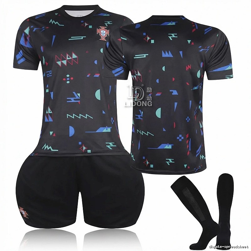 Motivate Portugal Series Trendy Black Short-Sleeve