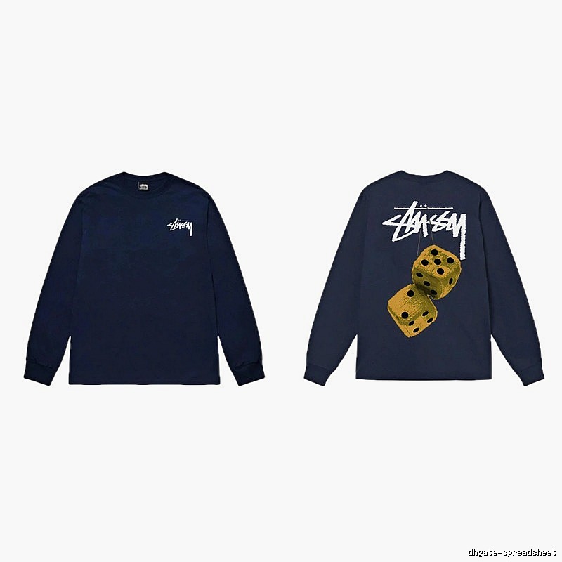 Navy long-sleeved shirt with Stussy dice print