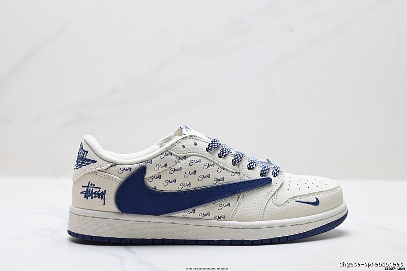 Nike Air Jordan 1 Trendy Style White and Blue Shoes