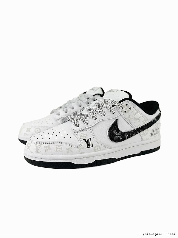 Nike and LV co-branded black and white sports shoes