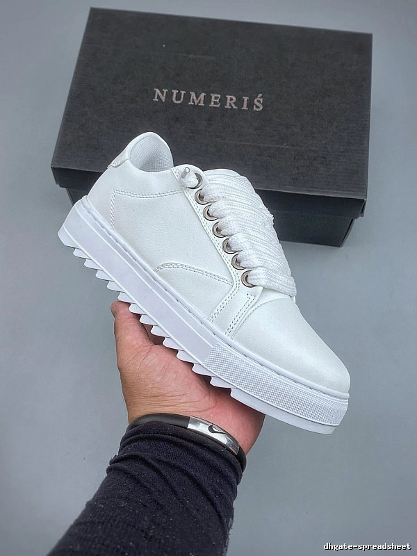 Numeris Minimalist Platform Sneakers in White with Bold Platform Base