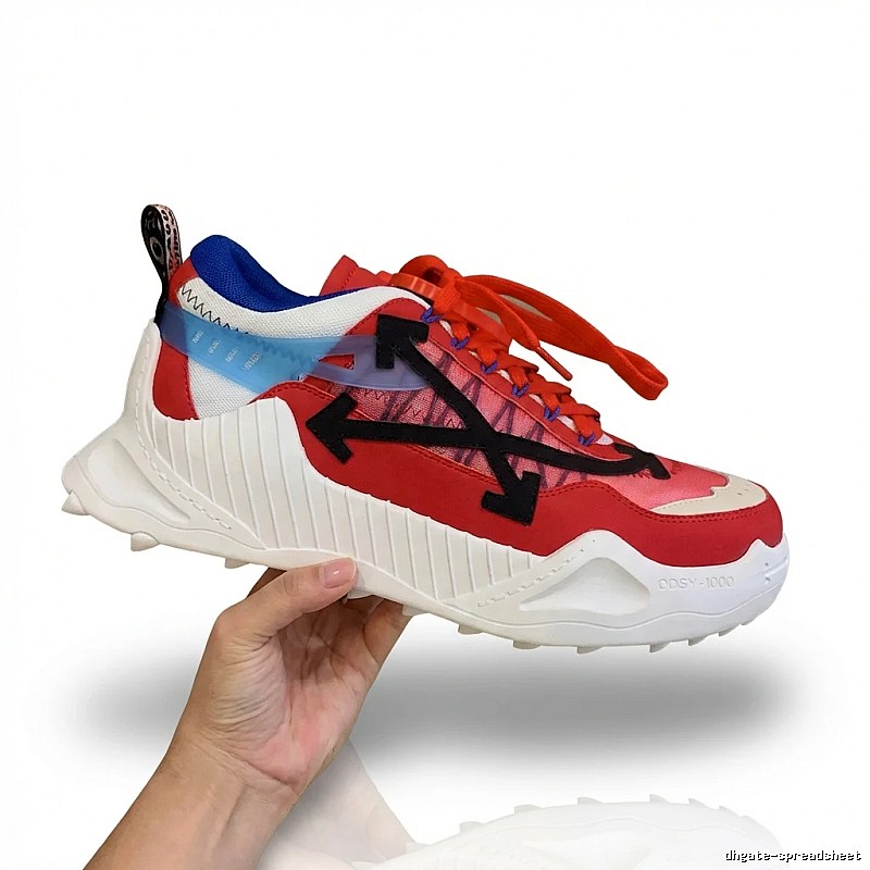 Off-White Arrow Series Trendy Style Red and White Sports Shoes