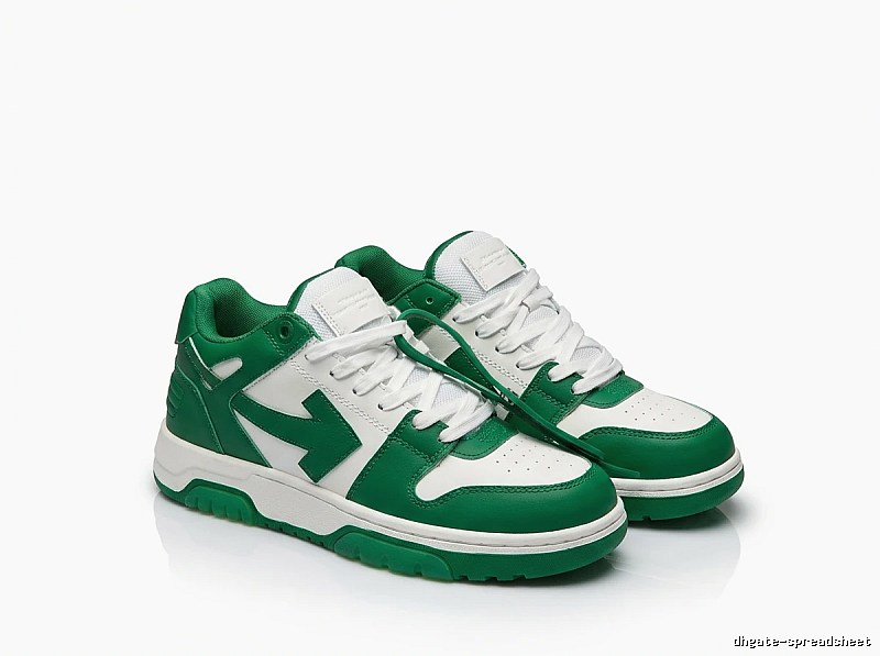 Off-White Green and White Trendy Sports Shoes