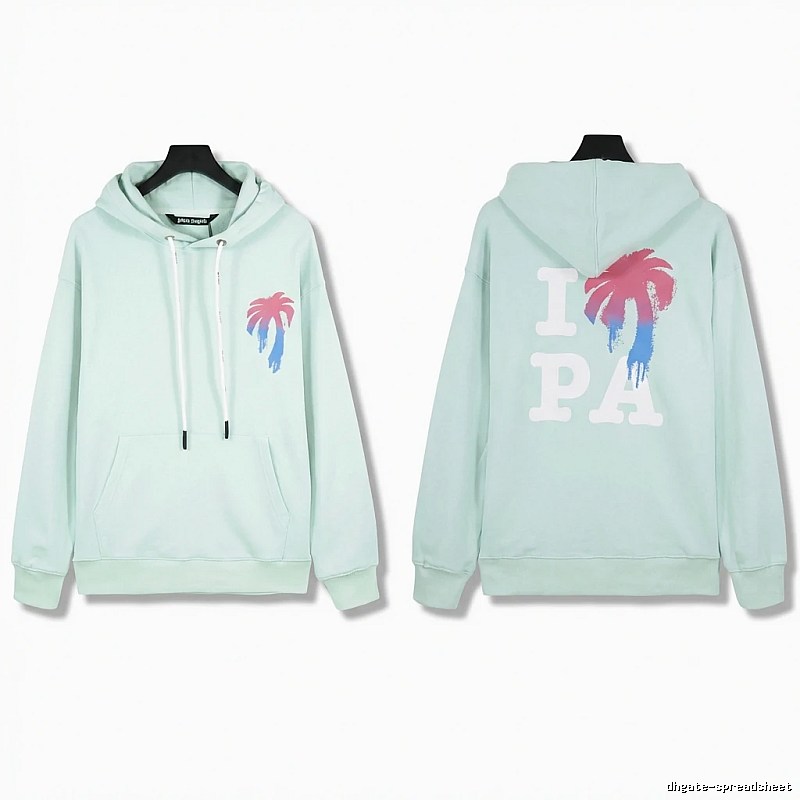 Palm Angels Palm Print Trendy Brand Light Blue Sweatshirt