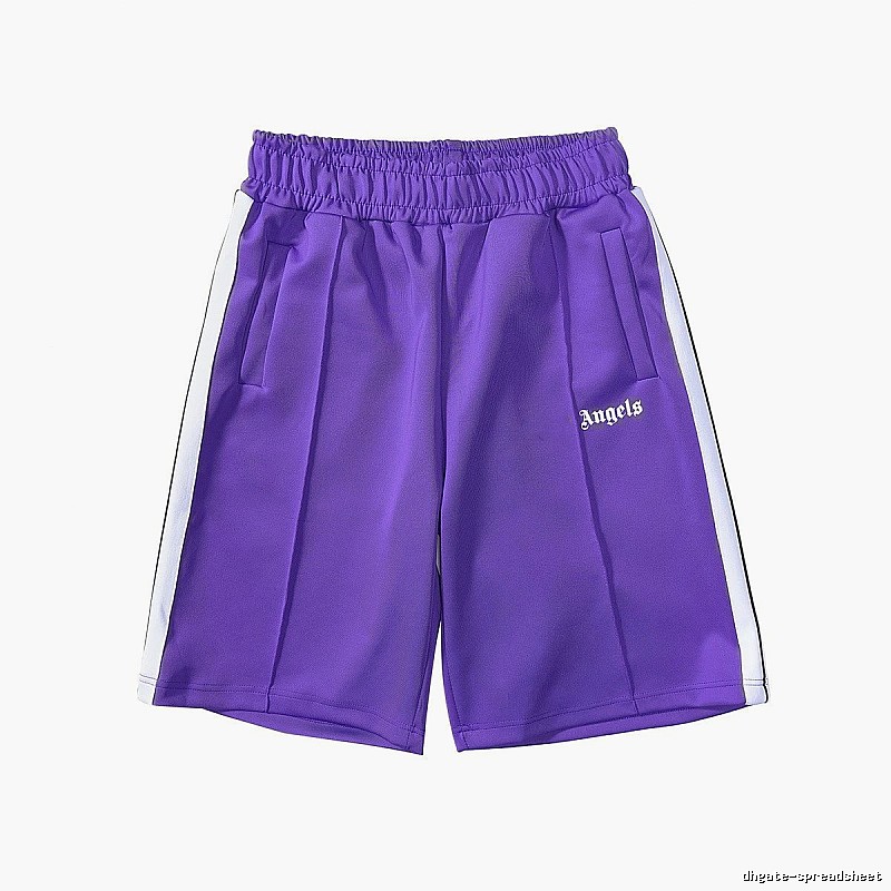 Palm Angels Patterned Track shorts Black Side Stripe with Polished Detail