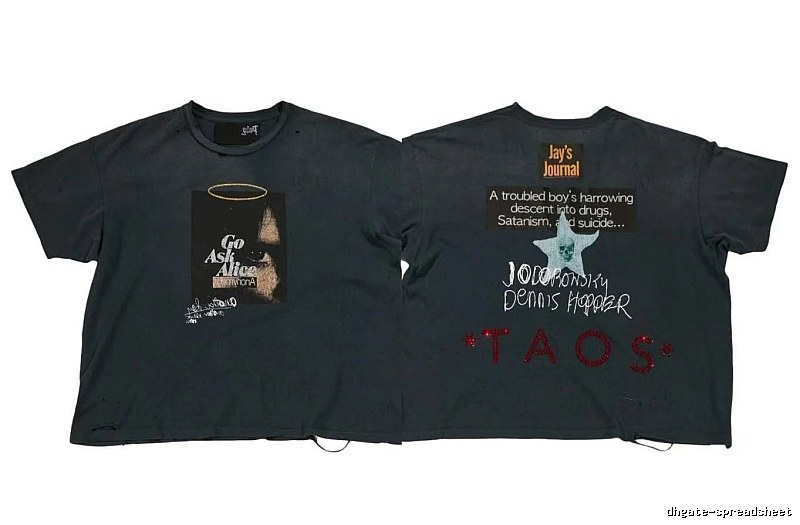 Paly Hollywood Distressed Dark Charcoal Gray Printed T-shirt