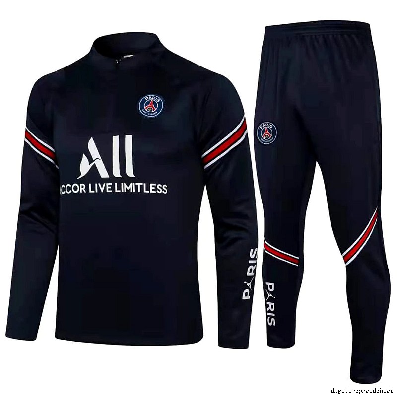 Paris Saint-Germain 2021-22 Royal Blue Training Tracksuit Set Match Day