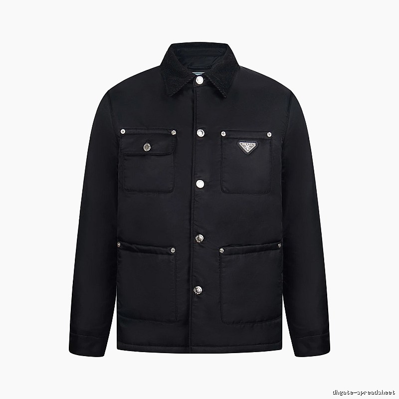 Prada Layering Utility Work Jacket with triangle logo