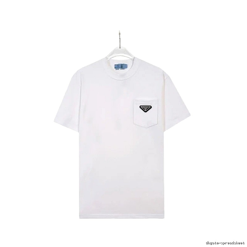 Prada Triangle Logo Minimalist Style White T-Shirt