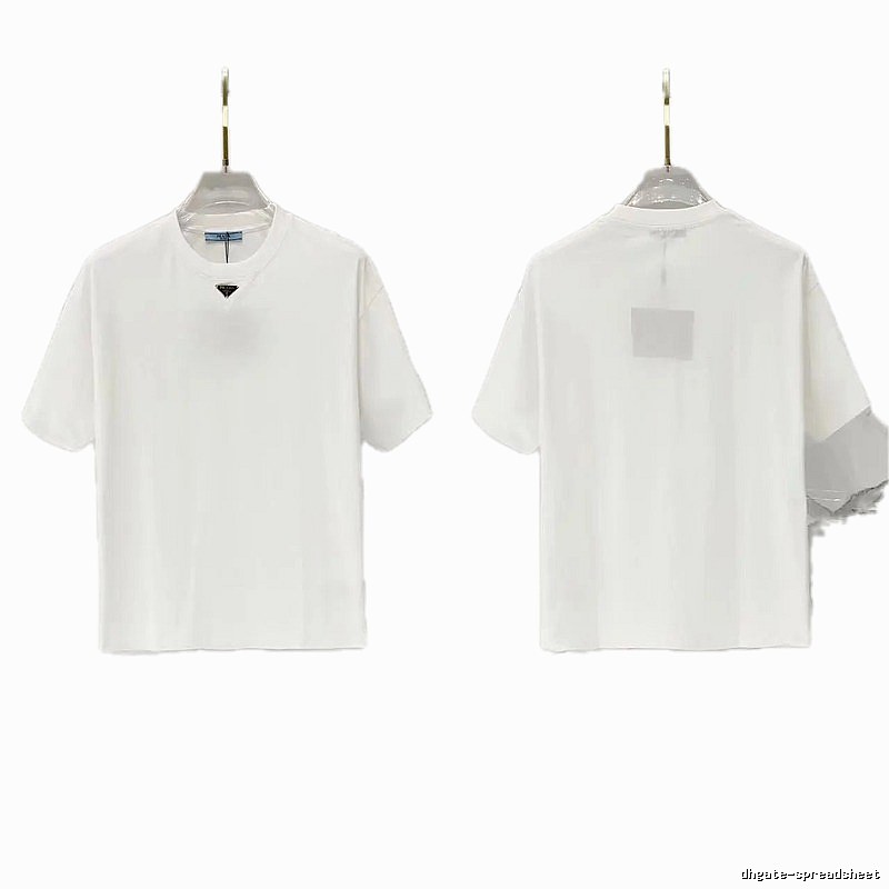 Prada Triangle Logo Minimalist Style White T-Shirt