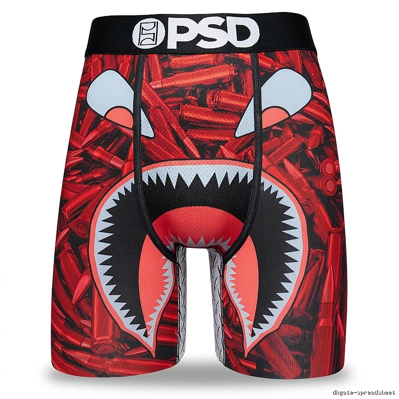 PSD shark print red shorts