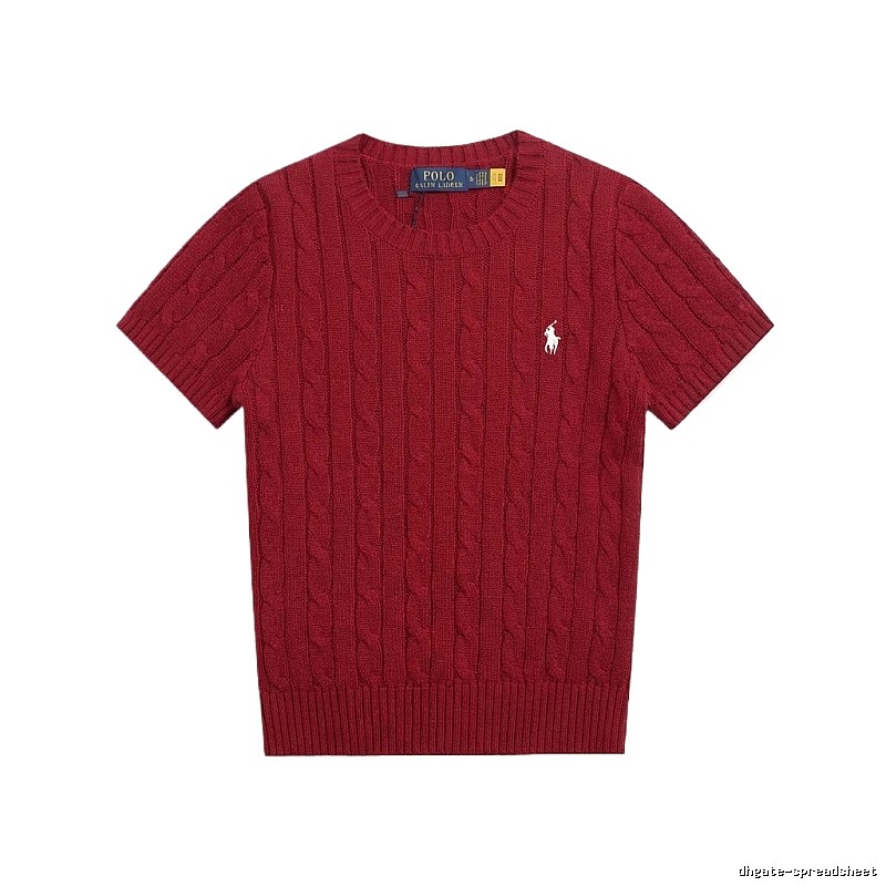 Ralph Lauren Polo Series Retro Style Burgundy Knitted Sweater