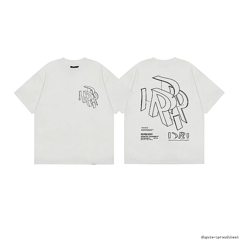 Represent Geometric Print Street-style Off-white T-shirt