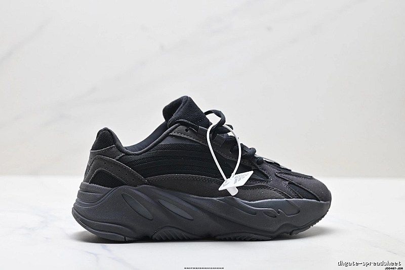 Retro-style black Yeezy 700 shoes