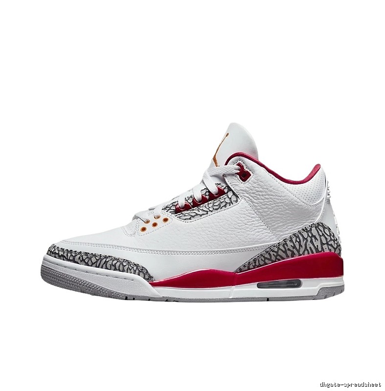 Retro Style White and Red Jordan AJ3 Shoes
