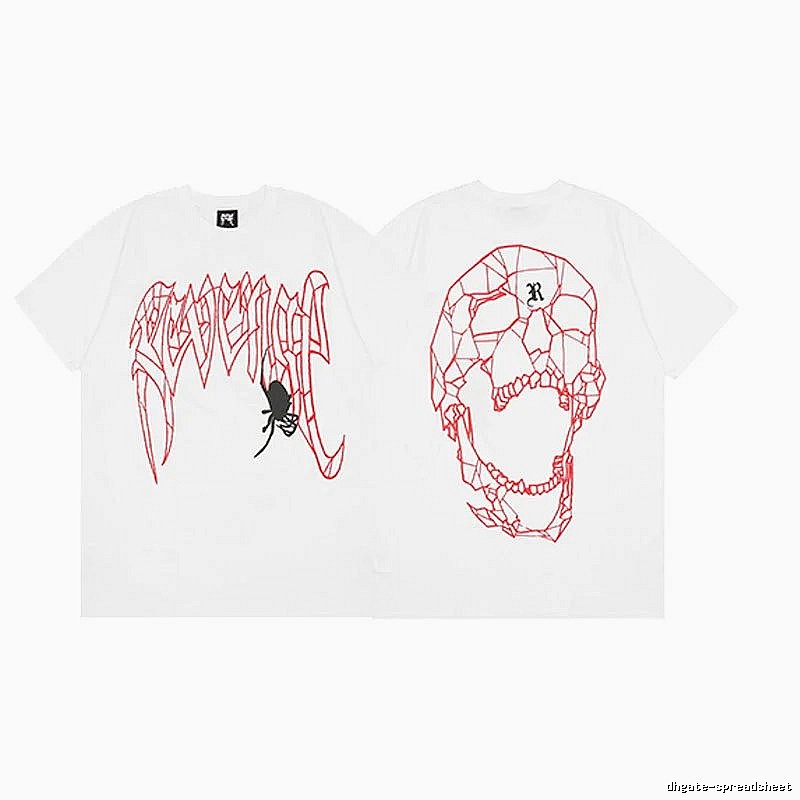 Revenge White Skull Graphic T-Shirt Warm Weather