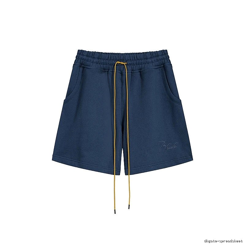 RHUDE minimalist style navy blue shorts