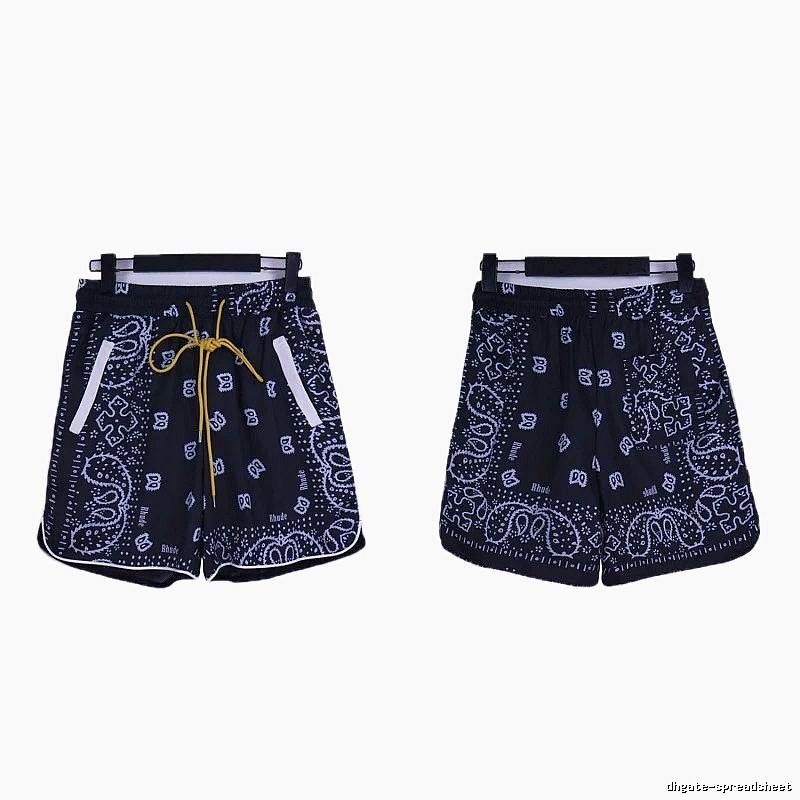 RHUDE retro-style black shorts