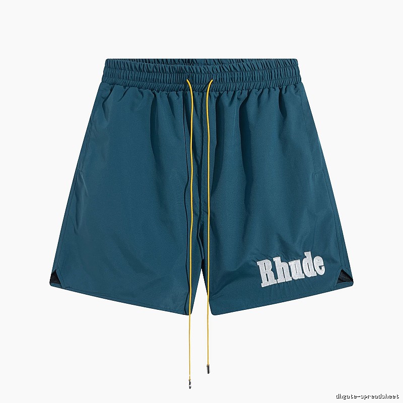 RHUDE sporty dark green shorts