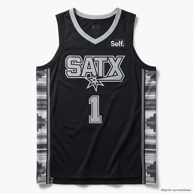 Self. Spurs Wind Black Jersey