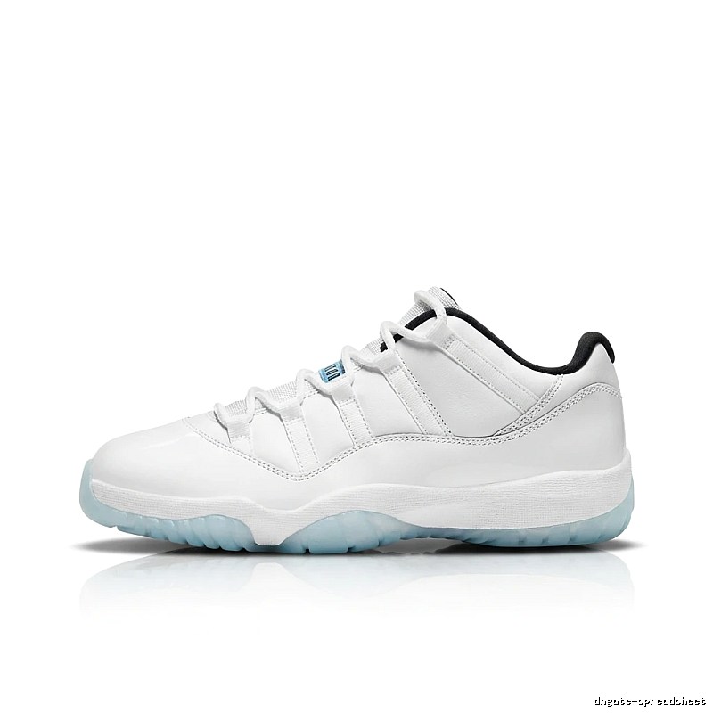Simple white trendy shoes of Jordan 11 generation.