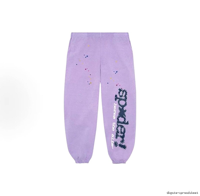 Sp5der Casual Logo Sweatpants - large vertical wordmark and cuffed silhouette