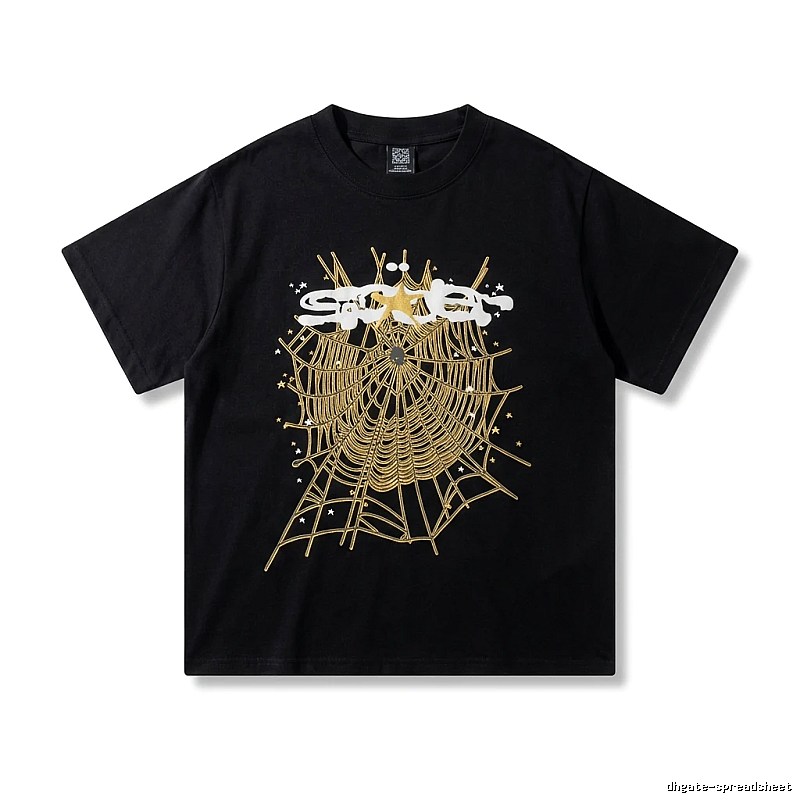 Sp5der Cobweb Print Black T-shirt