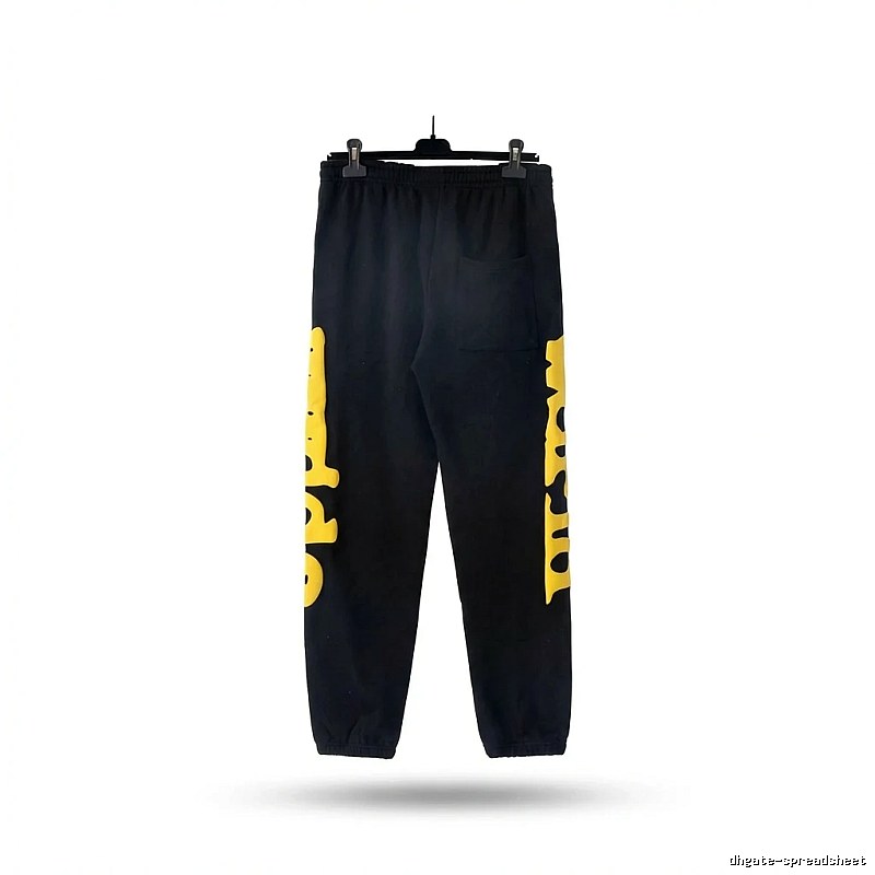 Sp5der trendy and cool black and yellow sweatpants