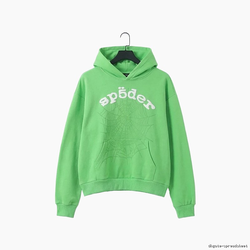 Sp5der Trendy Style Fluorescent Green Sweatshirt