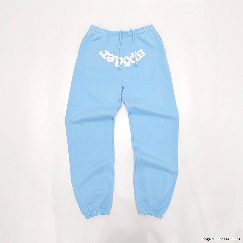 Sp5der White Wordmark And Gathered Cuffs Weekend Logo Sweatpants